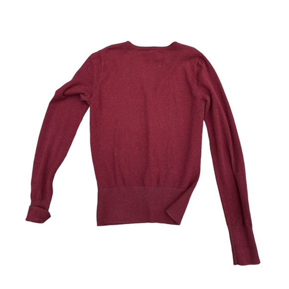 Kersh 81 Nineteen XS Burgundy button down short cotton sweater - Picture 2 of 3